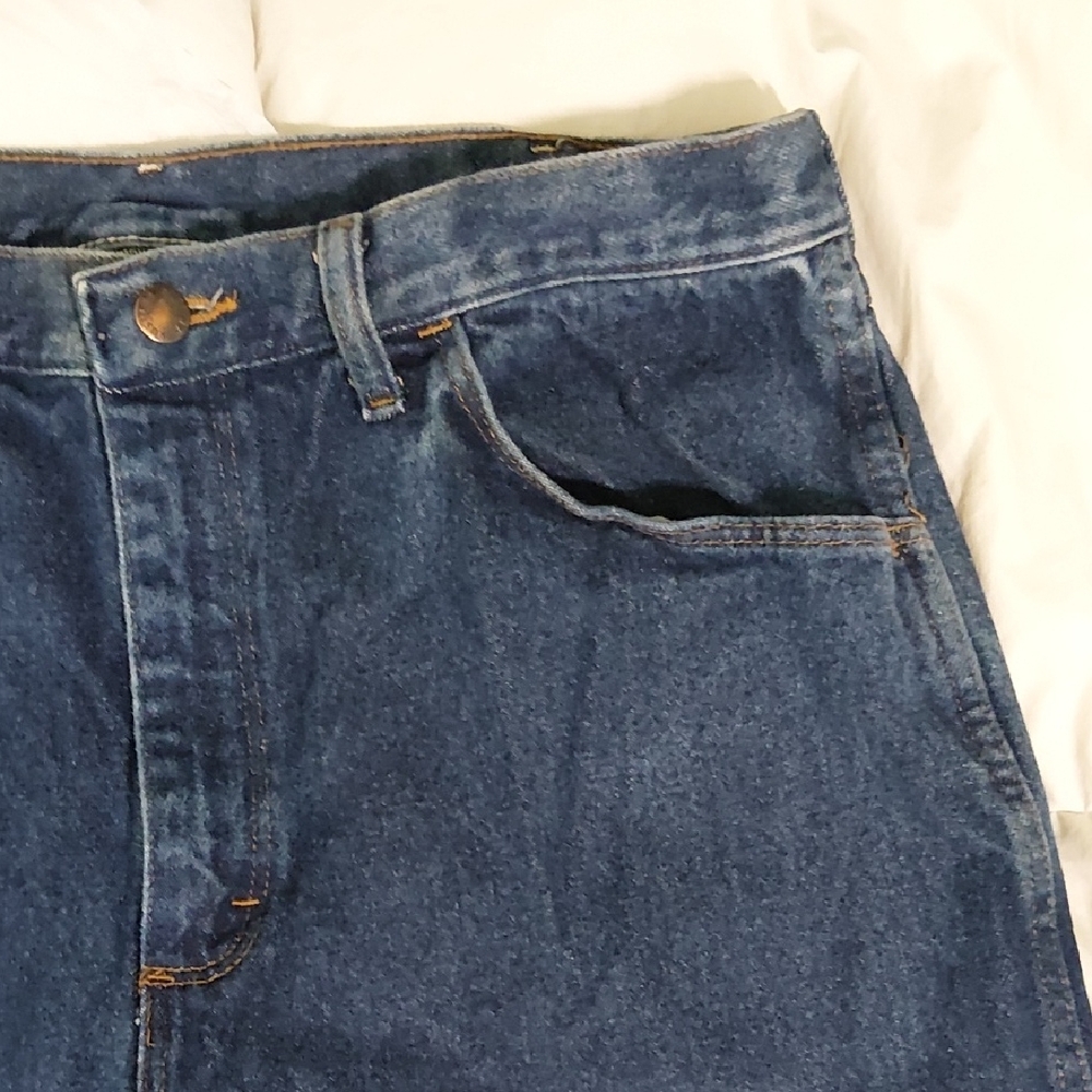 Rustler Classic Blue Denim Jeans 36x30 Fade/Discoloration